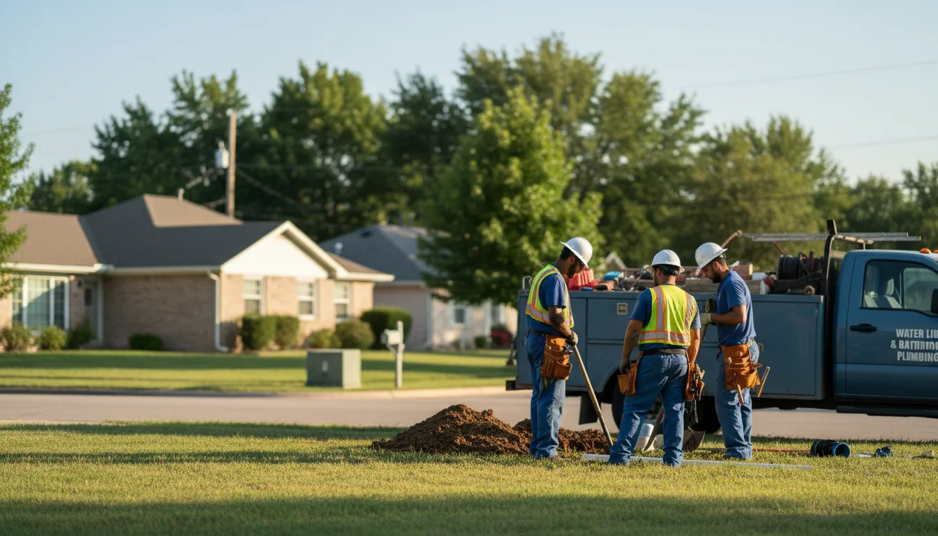 Residential water line and bathroom plumbing service in Milton, KS